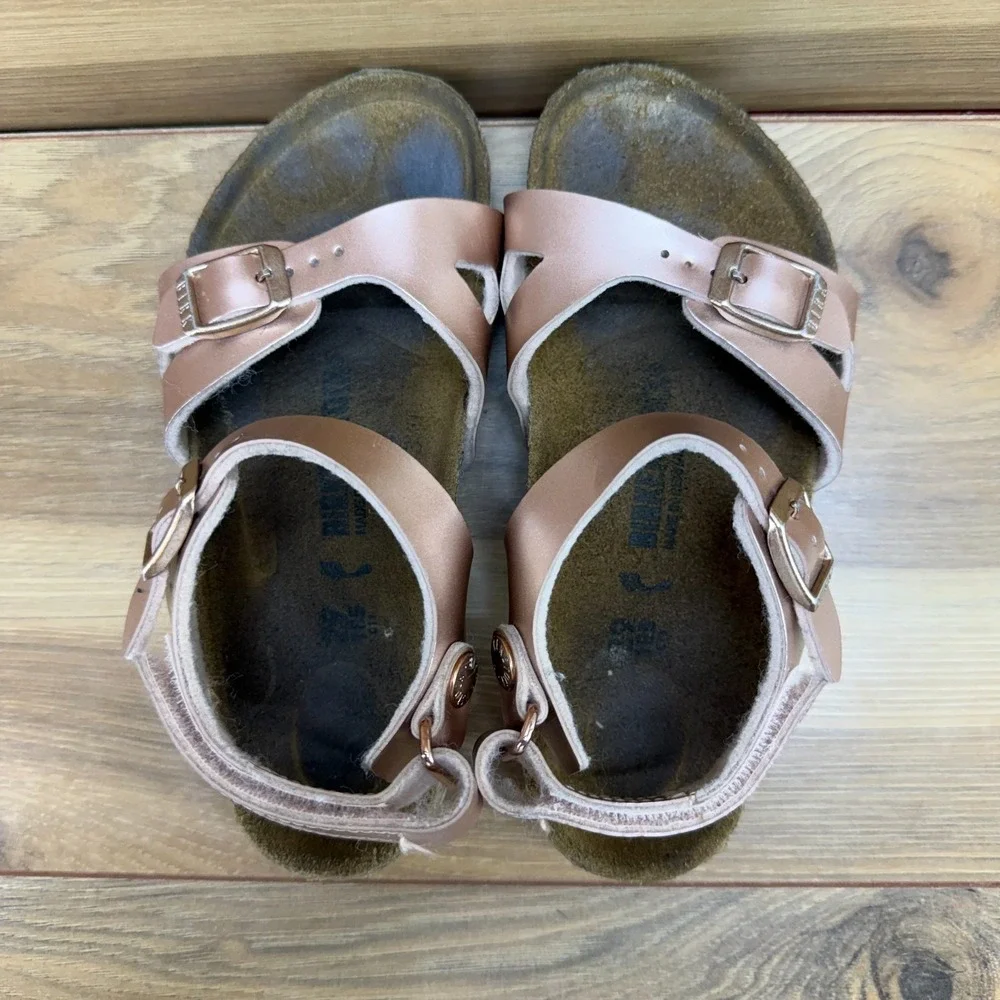 Birkenstock Rio Girls Sandals Pink Birko Size 11 Toddler EU 29 Adjustable